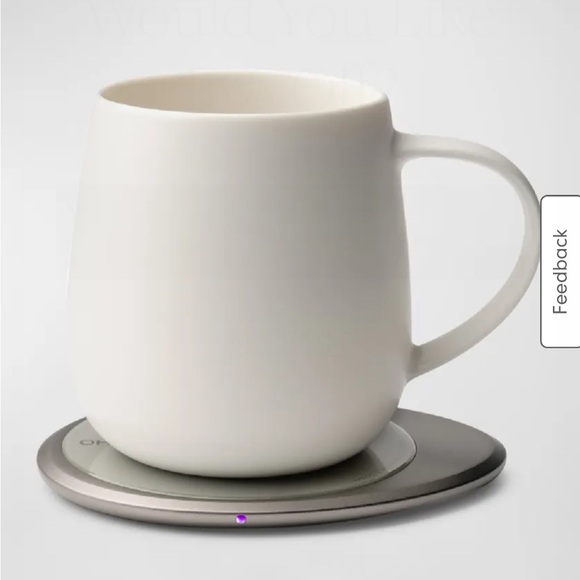 Sleek Cream Mug with Warming Base